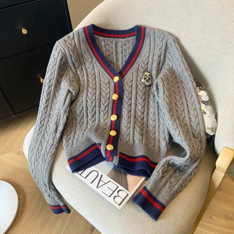 New Autumn V Neck Knitted Pullover Top