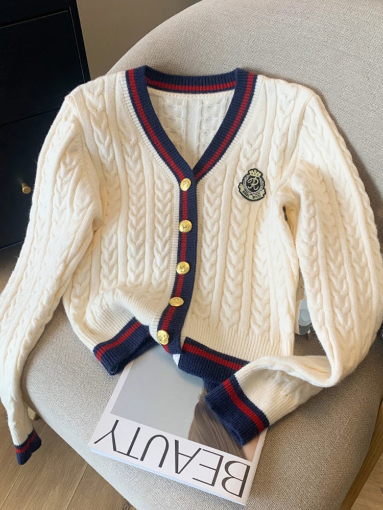 New Autumn V Neck Knitted Pullover Top