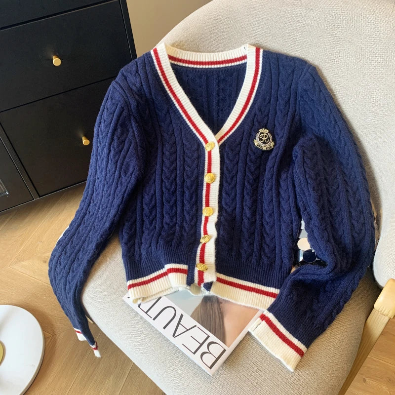 New Autumn V Neck Knitted Pullover Top